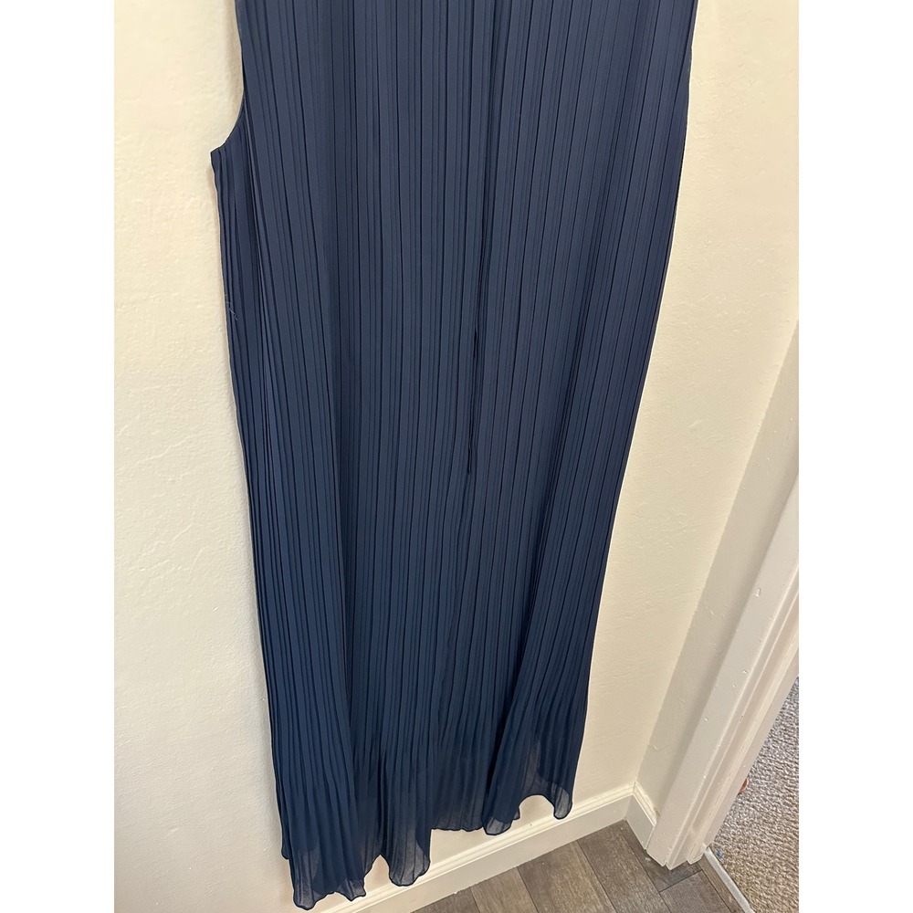 Club Monaco Pleated High‎ Low Dress Navy Blue, Size 10 - Picture 11 of 11